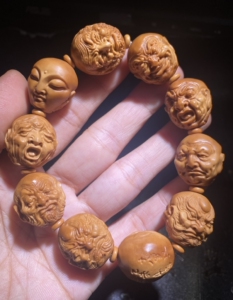 [李双]核雕精品〖双面十八罗汉〗手串