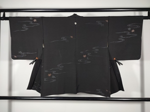 000人付款淘宝黑色暗纹花羽织 日本带回中古和服传统 化纤正绢羽织