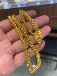 黄金9999精品扁泰男士项链