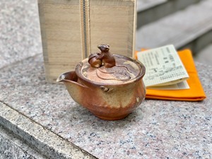 日本回流备前烧柴烧小西陶古小西陶藏作生肖鼠宝瓶泡壶手抓壶茶壶