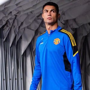 21-22新赛季曼联欧冠版长袖半拉链训练服c罗林皇足球运动成