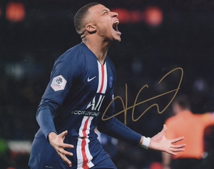 巴黎圣日耳曼 姆巴佩 mbappe 亲笔签名 照片裱框 含s