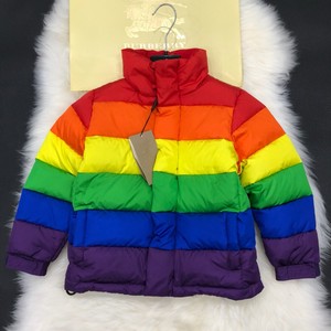 巴宝莉儿童羽绒服 巴宝莉七色彩虹羽绒服 burberry