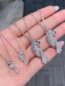 经典款大号小号豹子项链18k玫瑰金卡地亚项链天花板