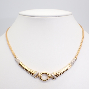 日本二手中古珠宝,石川畅子作品,素金项链,活扣项链