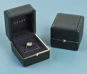 新款格拉芙钻戒指盒graff戒指盒项链盒高档皮质首饰包装盒子