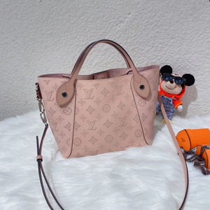 lv hina 98新 粉色镂空 单肩斜挎手提包 水桶包 菜