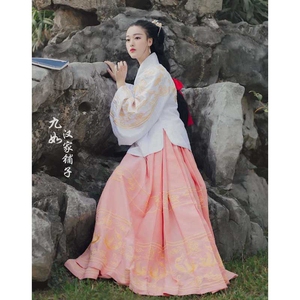 【九如】汉服原创明制交领通肩绣圆领大襟交领上袄---鸾凤和鸣