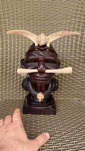 非洲野人部落酋长 手工木雕海南黄花梨小叶紫檀刀状黑黄檀酸枝缅