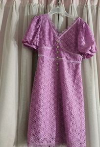 miss COCOON可可尼紫色蕾丝连衣裙0码  需要很瘦的