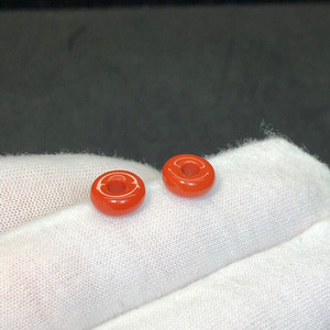 瓦西料南红面包圈一对