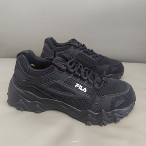 fila全黑鱼刺厚底复古鞋老爹鞋 38码