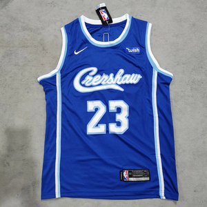 詹姆斯23号湖人蓝色球衣 nba刺绣篮球服球衣篮球男球衣t恤