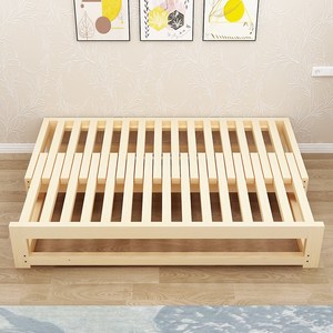 伸缩床实木抽拉床多功能沙发床折叠两用双人榻榻米小户型简单拼接