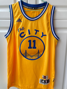 克莱汤普森复古 电车 勇士队球衣 黄 sw球衣 金洲大桥