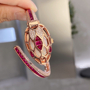 bvlgari宝格丽镂空满钻蛇头女士手表