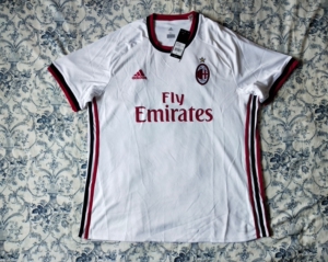 阿迪达斯正品全新ac米兰1718客场白色sxl球衣ac米兰1