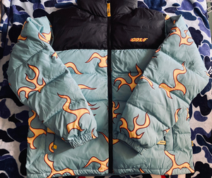 golf    wang   蓝色火焰羽绒服冬季保暖外套男女