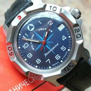 俄罗斯直邮全新vostok东方牌腕表指南针图案蓝色表盘手表男