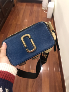 原单新款mj相机包女小马哥拼色宋佳同款潮单肩斜挎头层牛皮小方