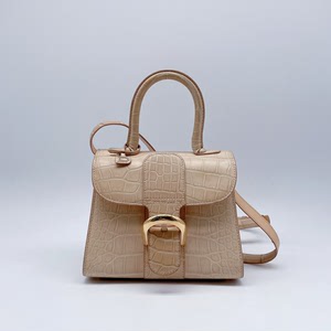delvaux 德尔沃奶茶色 鳄鱼皮 brillant mi