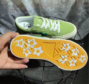 00tb989034809淘宝onestar/匡威golf小花联名薄荷绿翡翠绿色翻毛皮