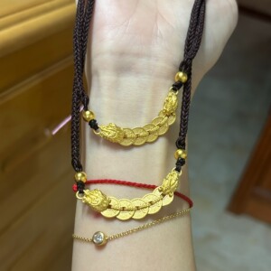 黄金钱龙通宝铜钱吊坠编绳项链