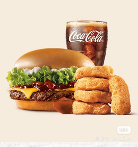 汉堡王 安格斯厚切牛肉堡套餐 鸡块 可乐