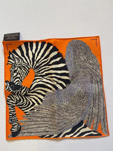 爱马仕小方巾 丝巾 橘色 飞马 全新