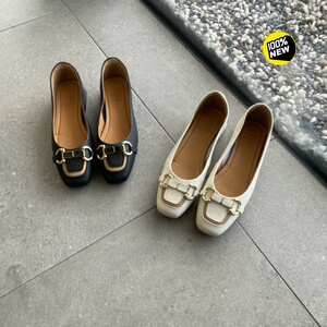 撤柜欧罗巴女鞋真皮低跟浅口小皮鞋上班单鞋