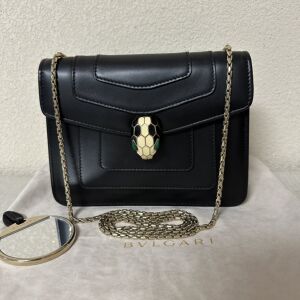 【97新】宝格丽bvlgari女士黑色小号蛇头包/单肩斜挎包