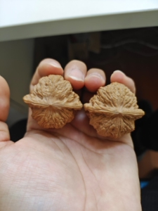 龙洞峪狮子头,皮质无敌,边41肚38高35,尖有修,配对不错