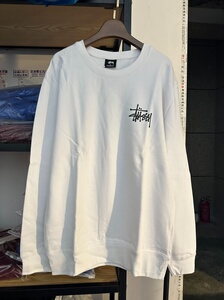 白色圆领休闲卫衣潮牌stussy宽松运动上衣男女同款情侣款