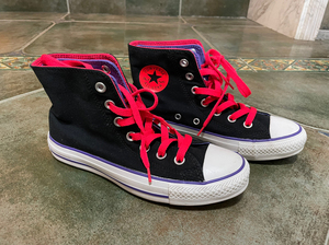 全新匡威all star紫粉双色双层拼接男女高帮休闲帆布鞋