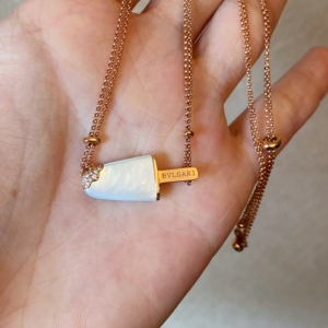 全新18k玫瑰金钻石 宝格丽冰淇淋项链雪糕项链