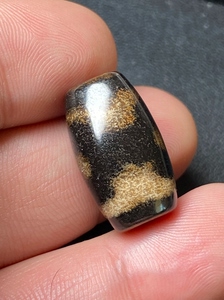 藏区回流坛城三眼天珠达洛,手工扁珠尺寸10.6×12×21标