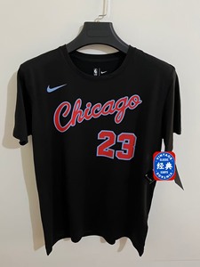 nba芝加哥公牛队23号乔丹城市版黑色篮球短袖_阿里巴巴找货神器