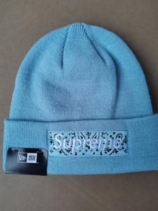 潮牌supreme刺绣腰果花冷帽秋冬男superme保暖针织