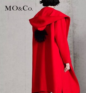 Moco红色中长款大衣  s码