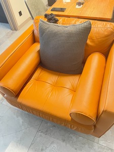 爱马仕橙色沙发单人