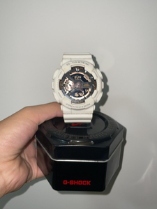 卡西欧手表男 g-shock 运动电子石英表防水男表白金(带