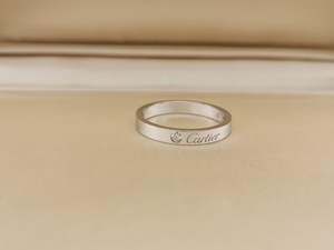卡地亚结婚对戒铂金字母58号单钻男戒 有证书 专柜价1730