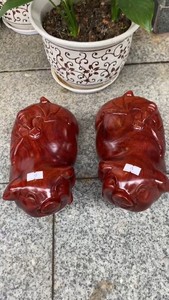 缅花福猪摆件 十二生肖猪摆件一对价格包邮 十二生肖摆件 尺寸
