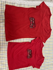 裂帛红色亲子T恤，妈妈170码，宝宝120码，可拍亲子照穿，