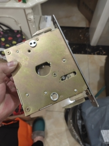 王力华爵防盗门原配金色霸王锁体,因为换密码锁拆了下来.有需要