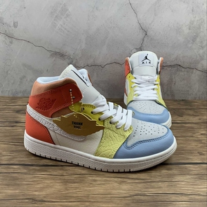 正品aj1 耐克 乔丹 air jordan 1糖果中帮彩蛋彩色拼接dj6908-100