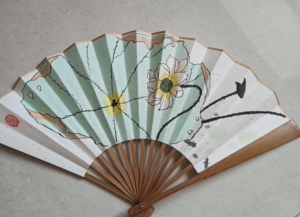 纯手绘国画荷花折扇,双面绘画,10寸禅意折扇扇子,有喜欢的点