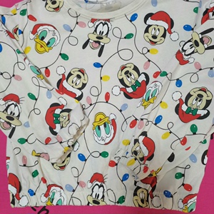 ZARA 童装 圣诞款迪士尼 时尚达人 小珠子泡泡袖 都是短