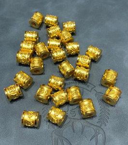 周生生同款六字真言路路通足金转运珠情侣款男女黄金手链