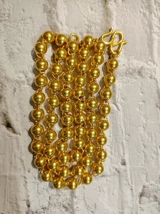 中国黄金出品,男士圆珠黄金项链,51.5克.不大不小的重量刚